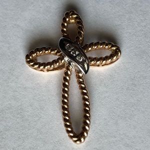 Gold & diamond cross pendant